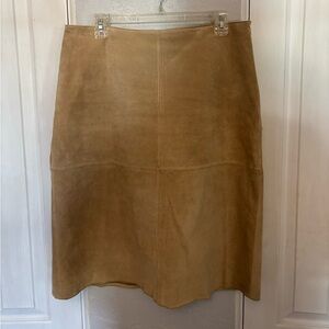 Brooks 346 Tan 100% Leather Skirt Size 14